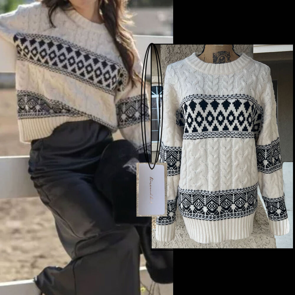 Line and Dot Montana Faire Isle Sweater Size M